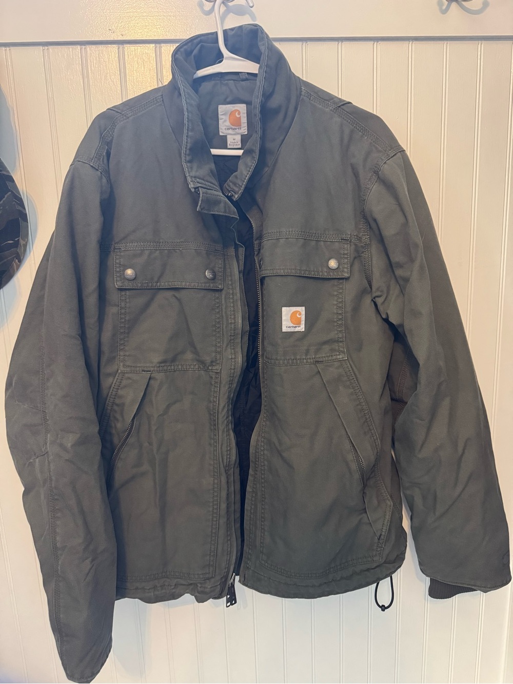 Carhartt Men's Olive Green QUICK DUCK JEFFERSON TRADITIONAL JACKET